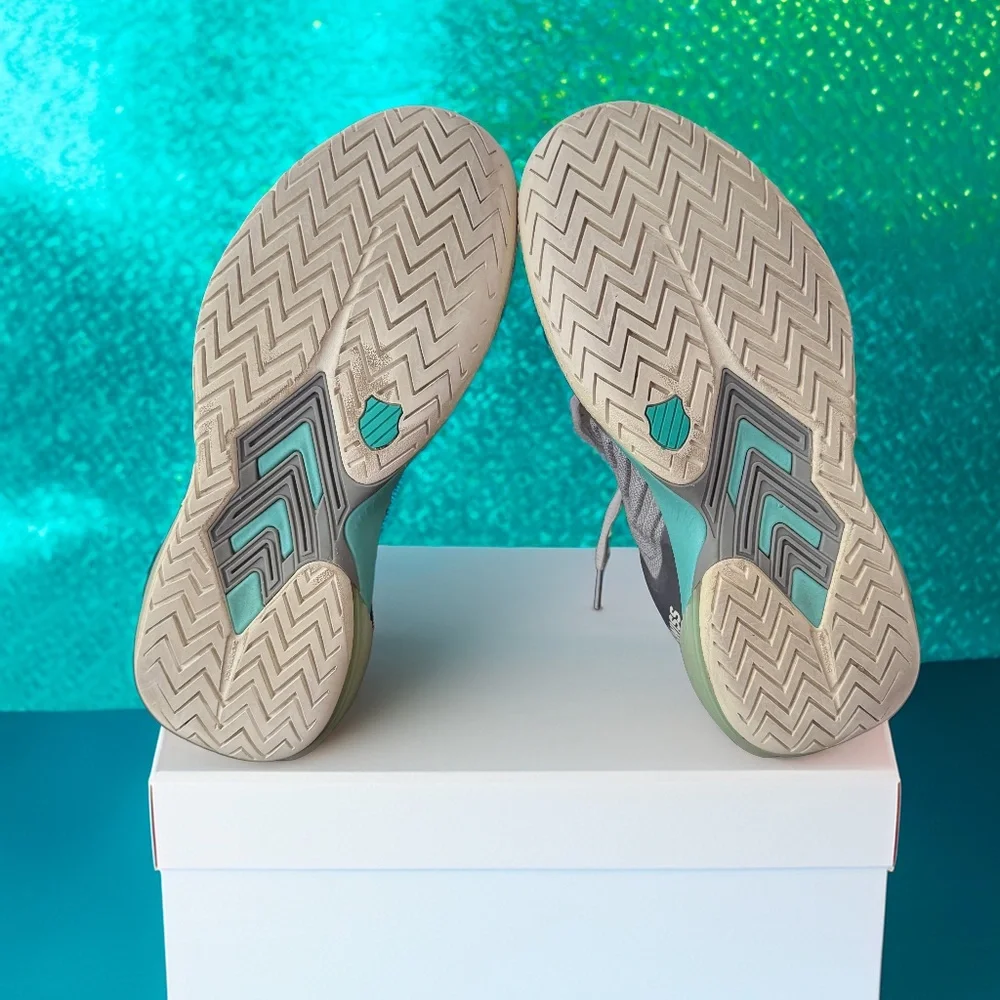 K-Swiss Ultrashot 3 Tennis Shoes Alloy Brilliant White Turquoise Women's‎ 8.5